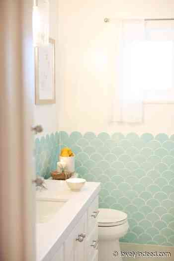 Kids Bathroom Renovation with Blue Bathroom Tile
