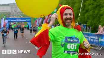 Thousands of runners take part in Belfast Marathon