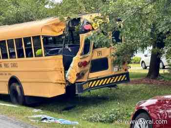 Monday morning Johnston Co. school bus crash sends 8 children to hospital, some with serious injuries