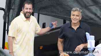 George Clooney celebrates 63rd birthday shooting hoops with Adam Sandler while filming Netflix movie Jay Kelly in Italy