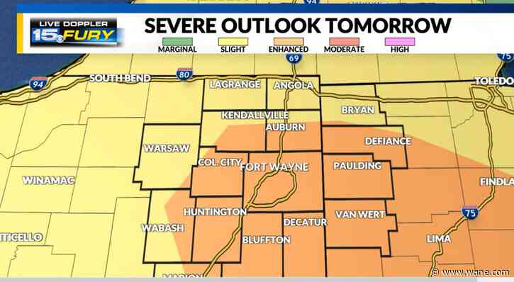 Severe storms possible tomorrow