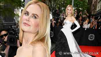 Met Gala 2024: Nicole Kidman stuns in a dramatic black and white Balanciaga gown and matching opera gloves at fashion's night of nights