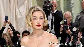 Gigi Hadid exudes old Hollywood glamour with strapless floral ballgown and coiffed bob as she walks Met Gala 2024 red carpet without boyfriend Bradley Cooper