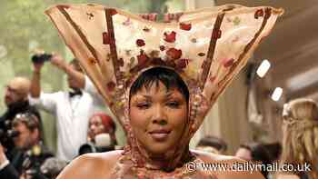 Lizzo has all eyes on her in puzzling 'vase dress' with bowl-like headpiece at the 2024 Met Gala... but fans at home can't make heads or tails of it