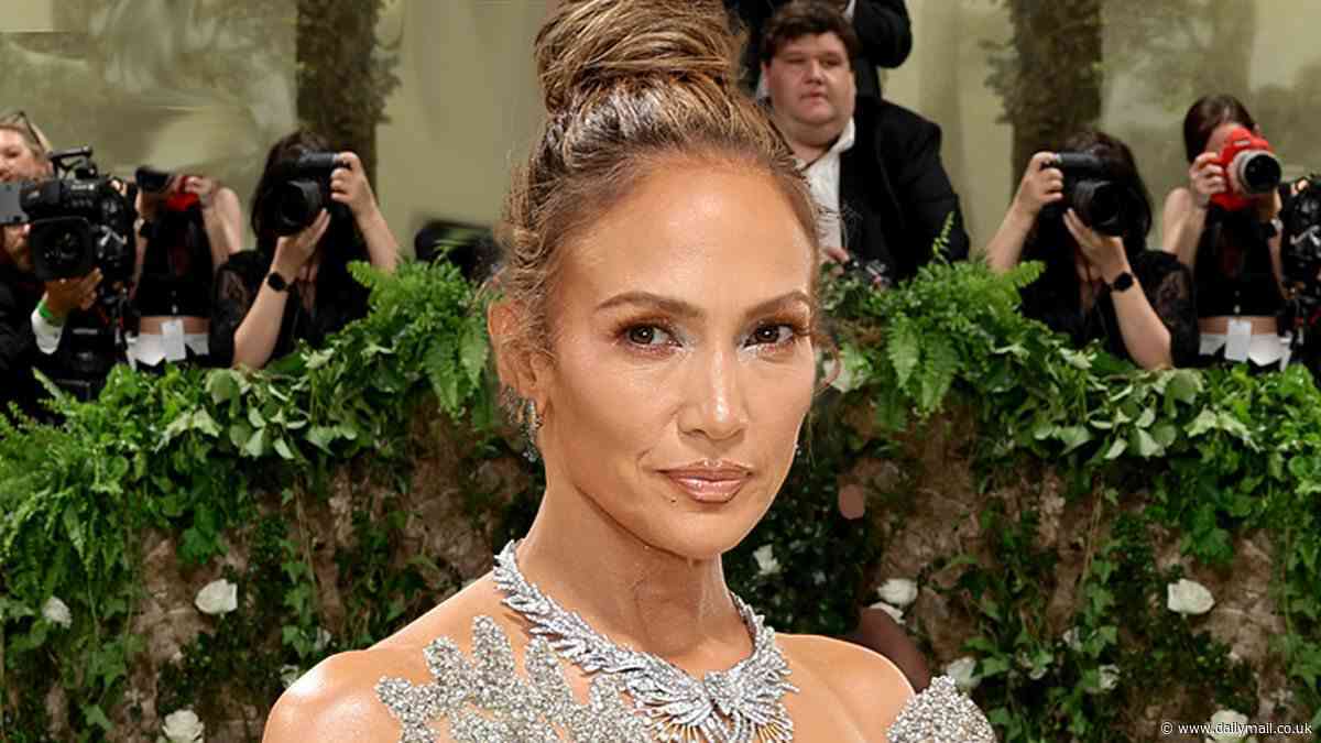 Jennifer Lopez showcases her famous curves in sheer sparkling gown at 2024 Met Gala but husband Ben Affleck is a no-show after 'unhinged' Tom Brady roast