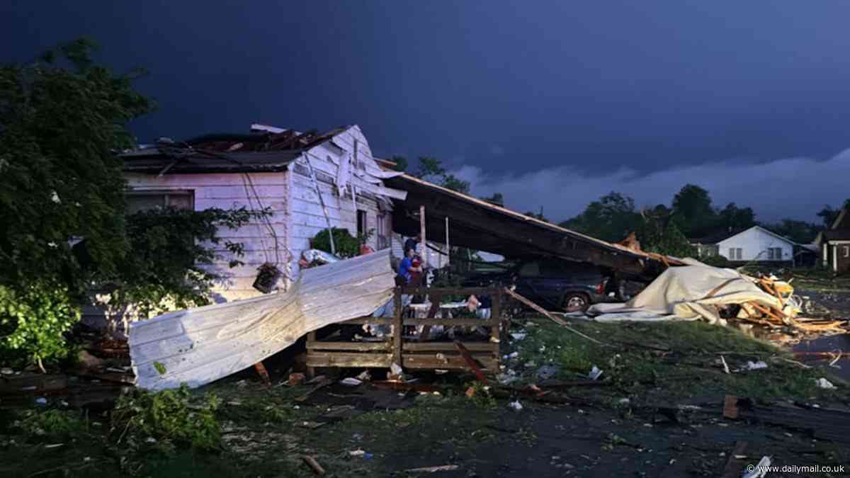 Houses are destroyed as tornados rip through Oklahoma after storms cause 1,100 flight delays at Denver's airport and evacuations at military bases in latest wild weather to hit the Midwest