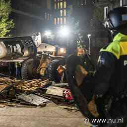 125 mensen opgepakt bij ontruiming Gazaprotest bij Universiteit van Amsterdam