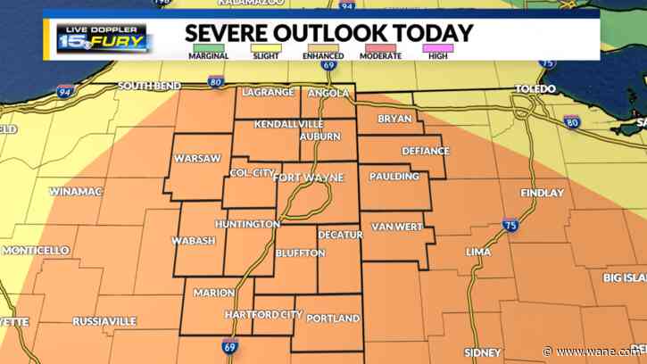 Severe storms are possible this afternoon/evening