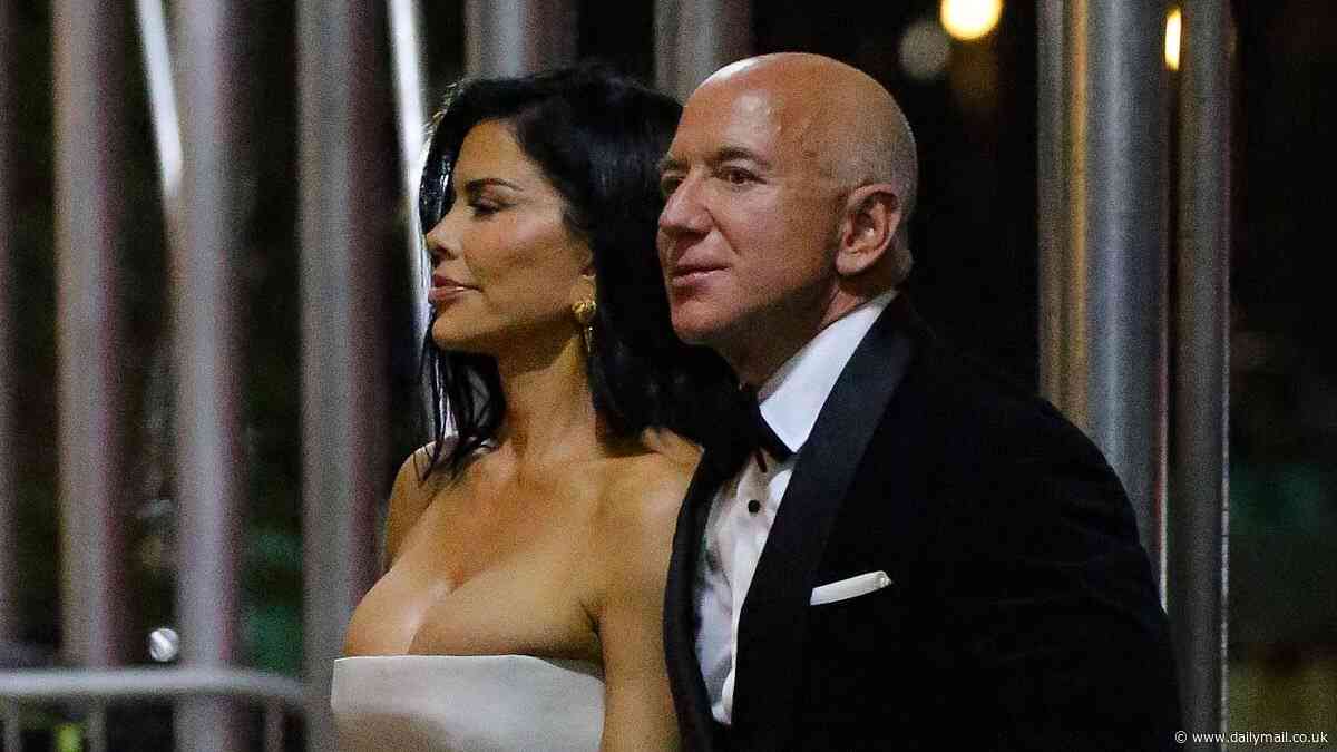 Lauren Sanchez puts on a busty display in a strapless gown as she joins billionaire fiancé Jeff Bezos at Met Gala afterparty after walking the red carpet solo