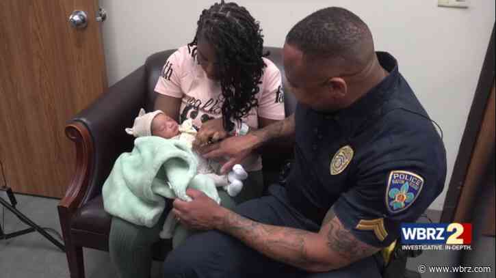 Baton Rouge police officer who delivered baby on side of the road reunited with mother, newborn