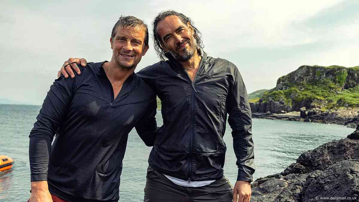 How Russell Brand has resurrected ancient Christian tradition of river baptisms in England - as disgraced comic undergoes Thames ritual with pal Bear Grylls by his side