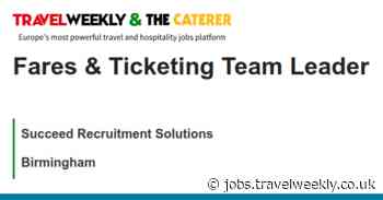 Succeed Recruitment Solutions: Fares & Ticketing Team Leader