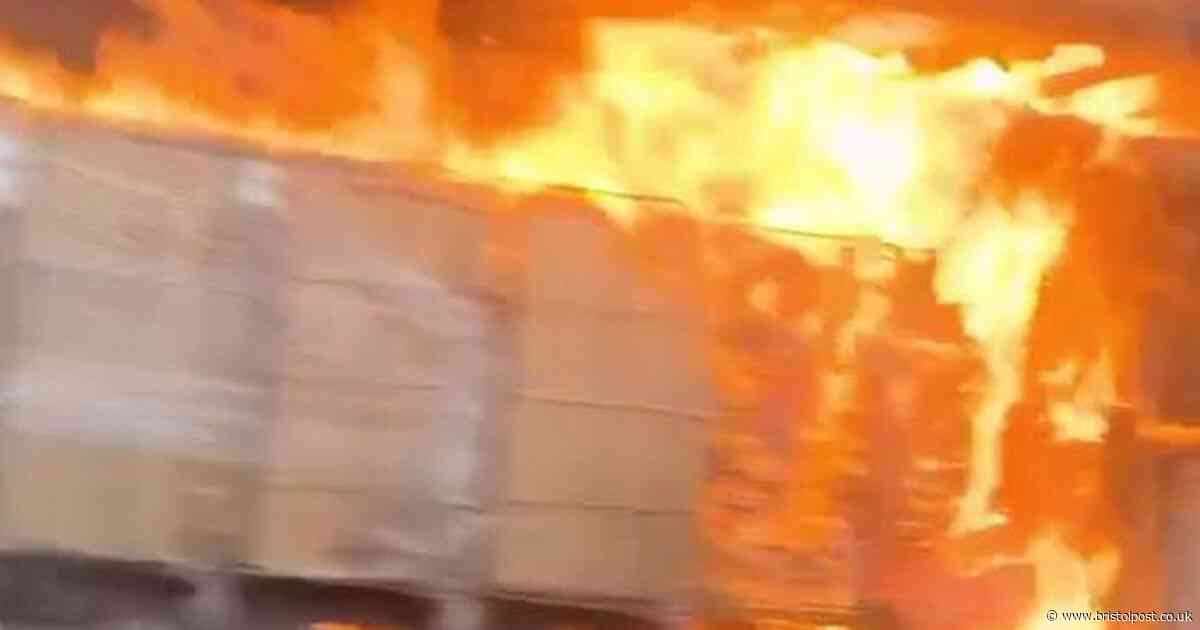 A417 lorry fire: Dramatic pictures show vehicle engulfed in flames