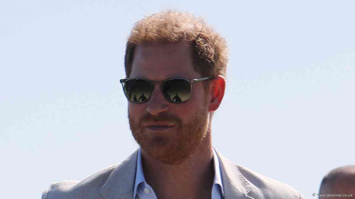 Prince Harry flies back to the UK: Duke 'touches down in London without Meghan or his two children' for Invictus Games ceremony and prepares to meet King Charles