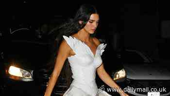 Kendall Jenner looks ethereal and leggy in TWO busty white dresses as she steps out after the 2024 Met Gala
