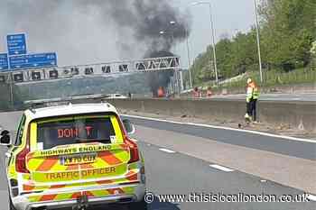M25 traffic: Two in hospital after lorry fire near Brentwood