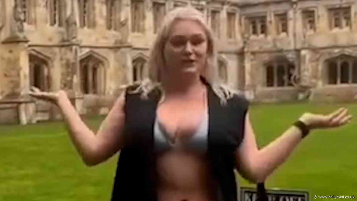 The Love Island wannabe now leading Oxford encampment protests: PhD student, 25, filmed spoof audition tape begging to 'show girls you can be an academic AND look good in a bikini' months before taking charge of Gaza sit-ins