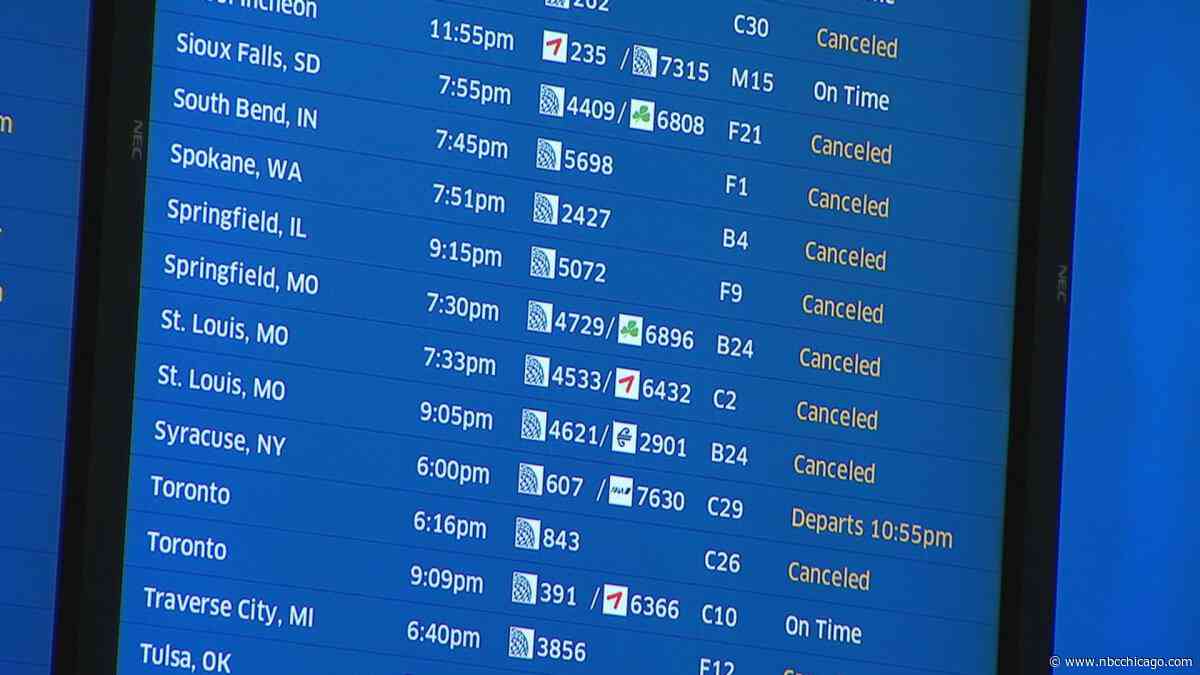 Chicago airports cancel flights, issue ground delays amid strong storms