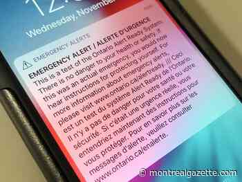 Quebec to test emergency alert system Wednesday at 1:55 p.m.