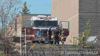 One male without vital signs after being found under steamroller in Whitby