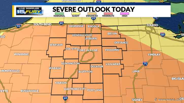 Severe storms likely this afternoon/evening