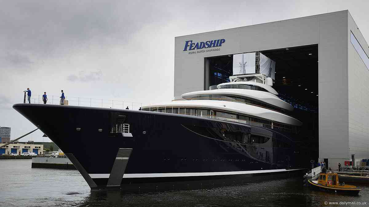 World's first hydrogen superyacht linked to Bill Gates hits the high seas - and the 390-foot boat with two-bedrooms, a gym and offices is on sale for more than $600M