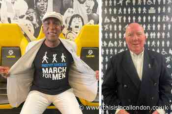 Colin McFarlane and Bromley journalist walk in March for Men