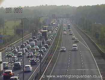 Long delays following incident on M62 Eastbound in Warrington