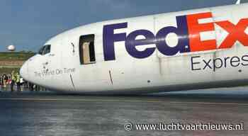 In beeld: FedEx Boeing 767 maakt buikschuiver door ingeklapt neuswiel