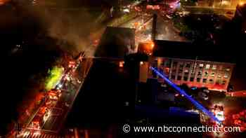 Firefighters battle large fire at commercial building in New Britain