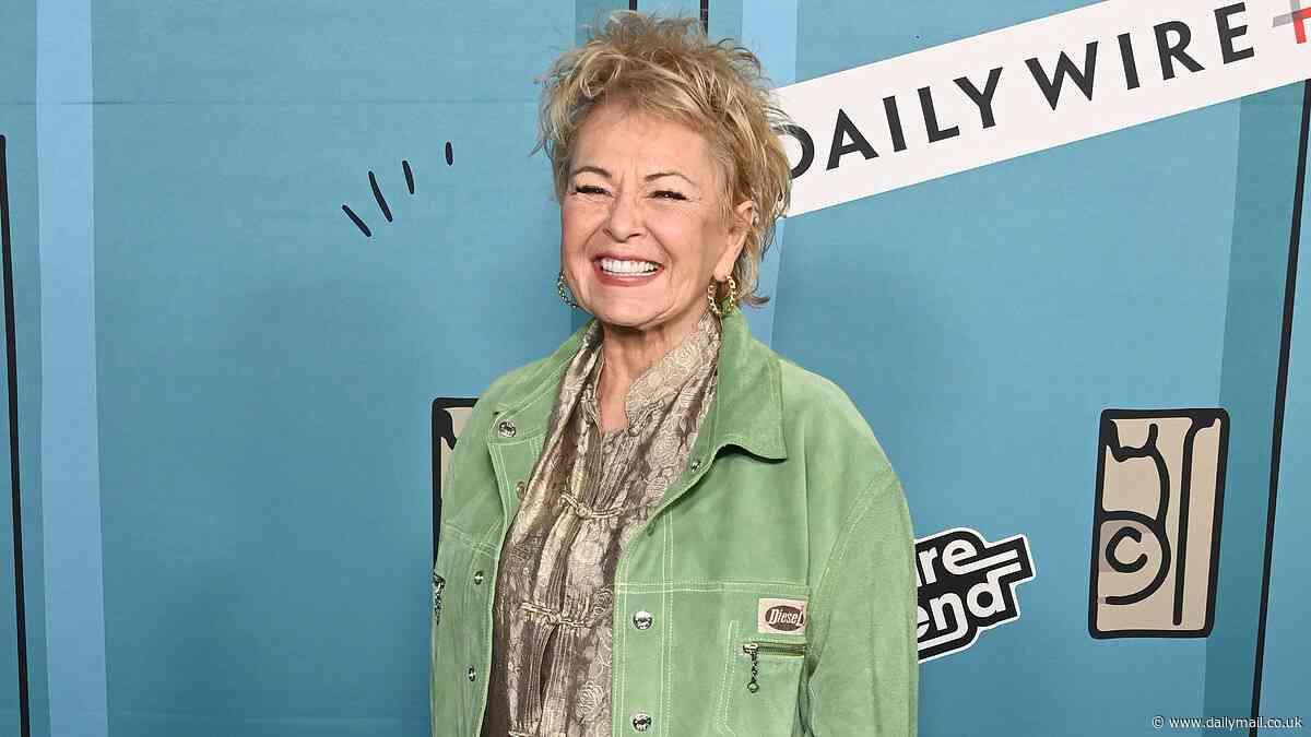 Roseanne Barr, 71, shows off weight loss in a gold co-ord at the Mr. Birchum series premiere in LA after co-star John Goodman flaunted his slimmed-down figure