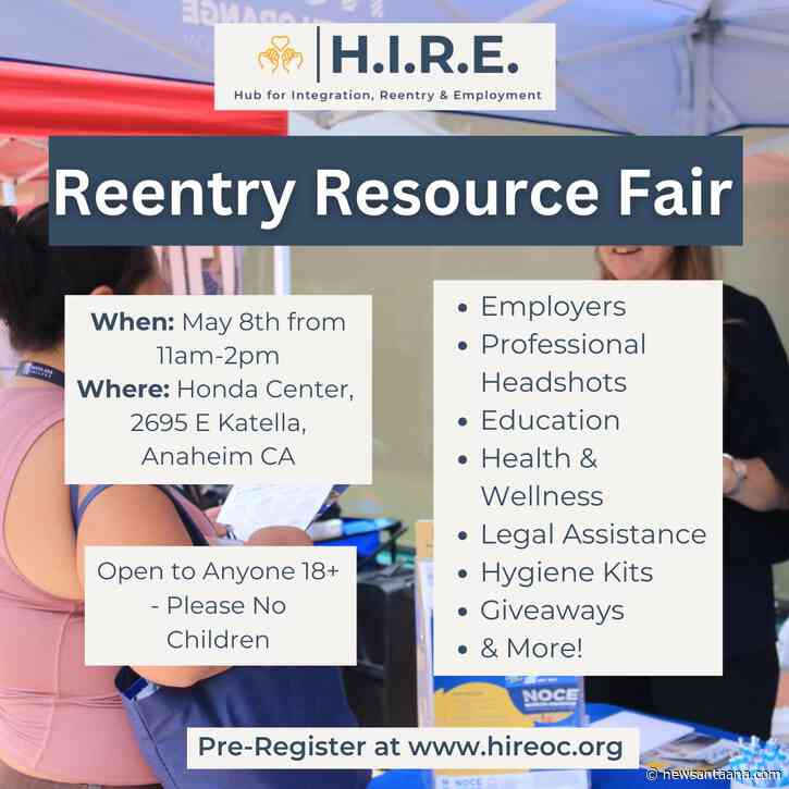 Reentry Resource Fair to help the formerly incarcerated set for May 8 in Anaheim