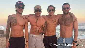 McFly show off their incredibly ripped physiques as they flaunt their MANY abs during a beach day in Rio after wrapping up Brazil shows
