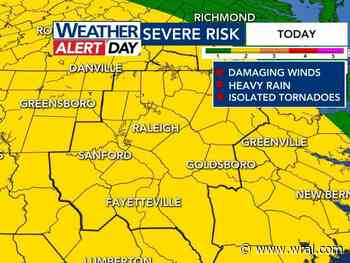 WRAL Weather Alert Day: Calm morning ahead of level 2 risk for severe storms Wednesday evening