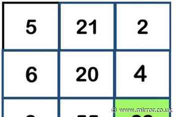 WEDS 8TH Only those with 'high IQ' can work out missing number in tricky maths sequence