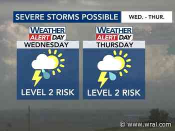 WRAL Weather Alert Day: Isolated tornadoes, damaging winds & hail possible Wednesday evening