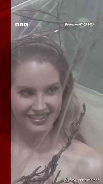 Lana Del Rey returns to Met Gala after six years, wearing Alexander McQueen. #MetGala2024 #BBCNews