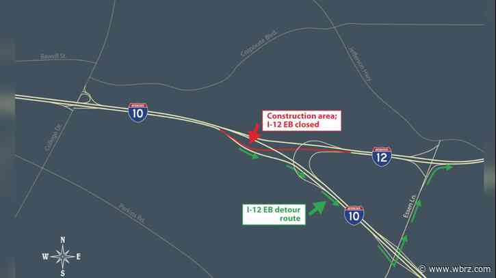 I-12 near I-10/I-12 split set to close Friday, detour drivers as College Drive Flyover project continues