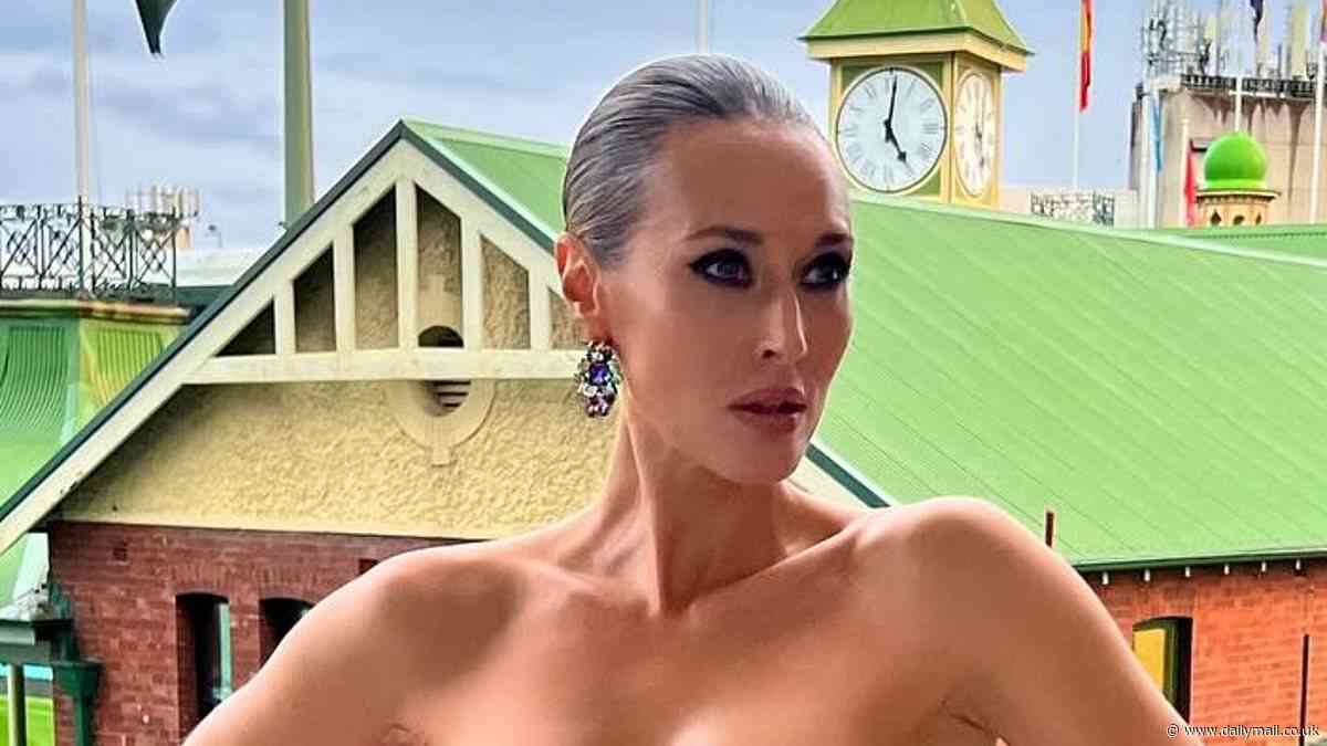 AFL's hottest WAG Clementine McVeigh, 41, shows off her cleavage in  a low-cut gown as she celebrates Sydney Swans star player husband Jarrad's huge achievement