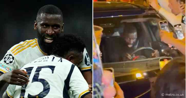 Antonio Rudiger’s priceless reaction as he’s mobbed by Real Madrid fans after Bayern Munich victory