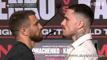 Longest face off ever? Lomachenko and Kambosos pulled apart in intense stare-down