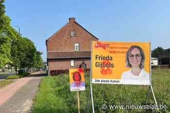 Verkiezingsborden NV-A beklad in Oudsbergen