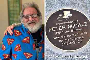 Plaque unveiled in memory of Wirral's Pete The Busker
