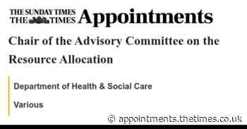 Department of Health & Social Care: Chair of the Advisory Committee on the Resource Allocation