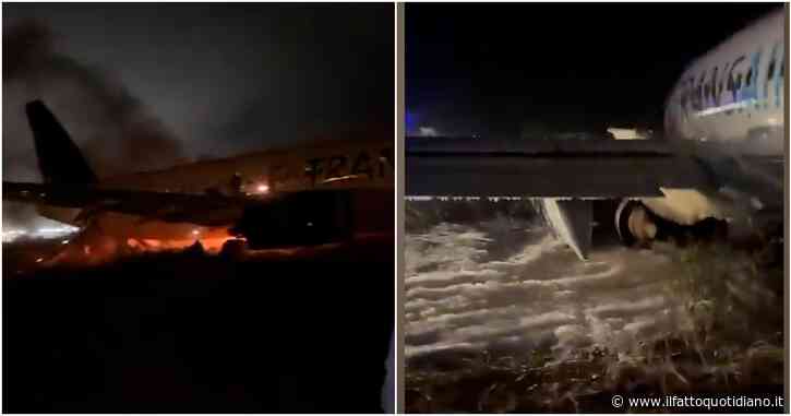 Aereo fuori pista a Dakar: 11 passeggeri feriti, 4 in maniera grave. Il 737-300 della Transair ha avuto un problema durante il decollo (video)