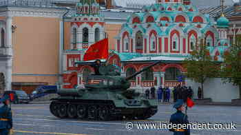 Lone tank on display at Russia’s Victory Day parade as Putin says country going through ‘difficult period’