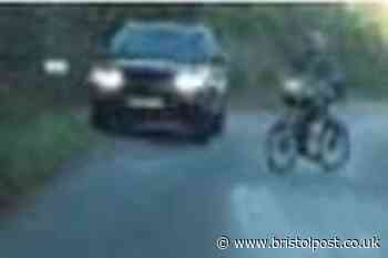 Cyclist narrowly escapes being mown down by out-of-control 4x4