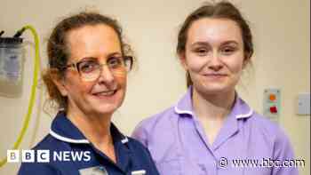 Midwife mum 'passing baton' to trainee daughter