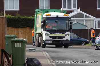 Bin lorry catches fire in Herefordshire