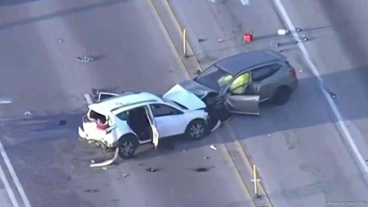 Driver killed, 3 injured in head-on crash on Krome Avenue in SW Miami-Dade